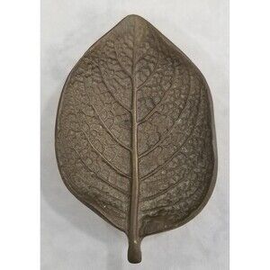 Vintage brass leaf trinket dish
